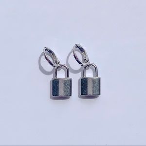 Love Lock Down Stainless Steel  Huggie Earrings​​​​​​​​​​​​​​​​​​​​​​​​​​​​